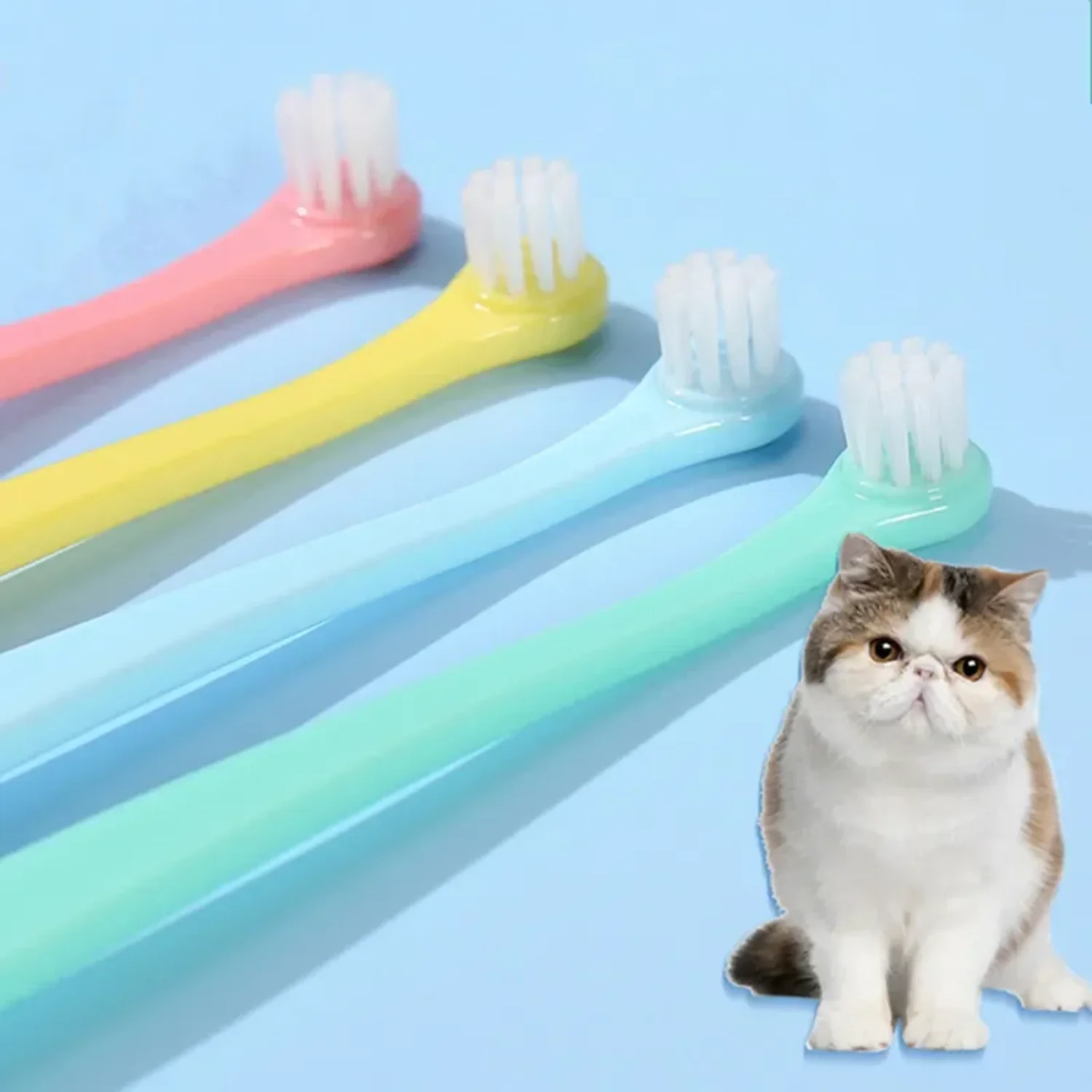 Cat Toothbrush Dog Teeth Cleaning Pet Grooming Cat Toothbrushes Soft Hair Teeth Brush  Cats Mouth Cleaning Tools Pet Products