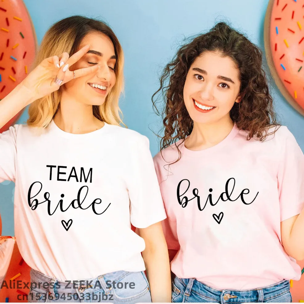 

Team Bride Women Bachelorette Hen Party T-shirt Future Mariee To Be EVJF 2022 Bridal Wedding Short Sleeve Tee Shirt