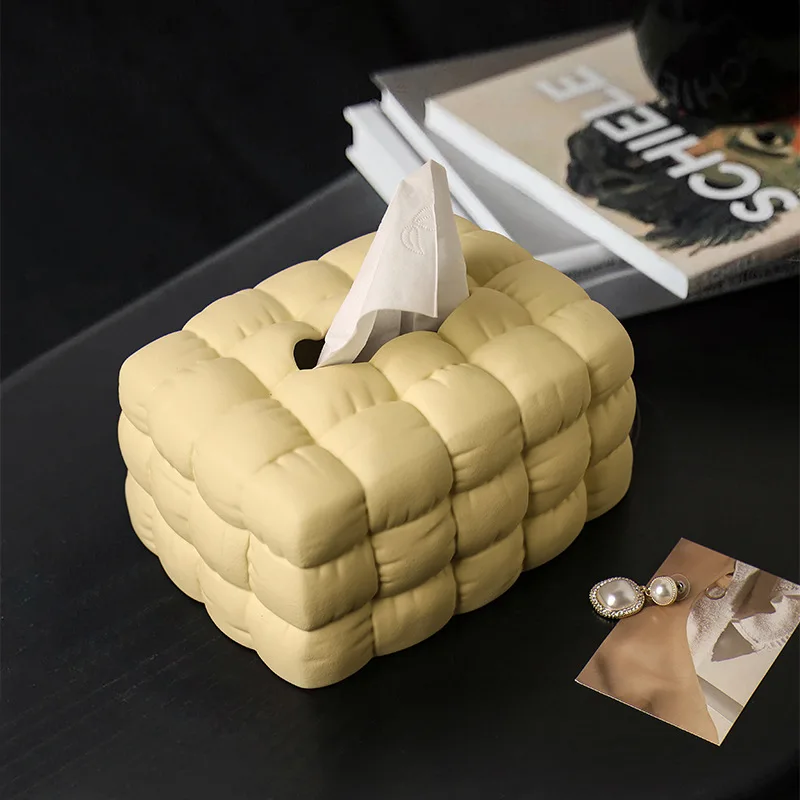 

Creative Cream Paper Drawer Box Creative Ceramic Tissue Box Decorative Living Room Paper Drawer Box