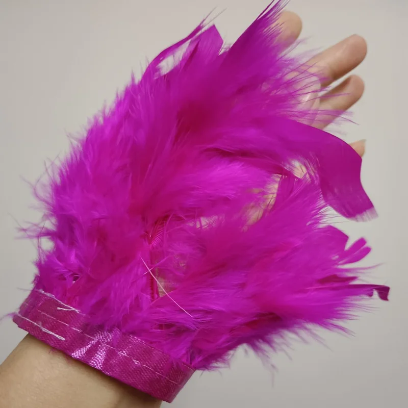 Ostrich Feather Cuff Wrist Sleeve Women Real Fur Ostrich Feather Cuffs Feather Cuff Snap Bracelet Clap On Satin Shirts Elegant