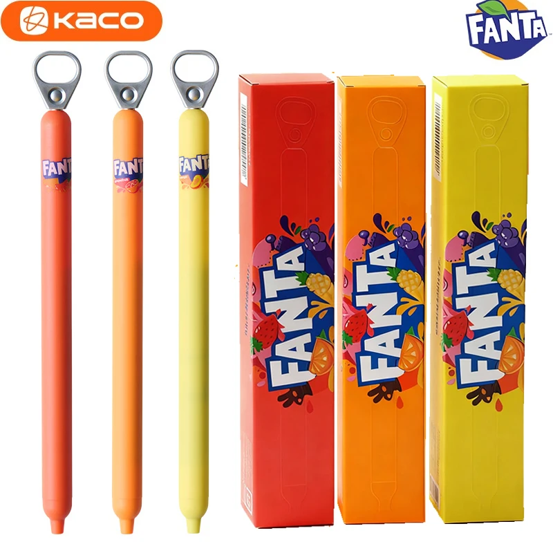 قلم جل منبثق من KACO Fanta Collab Sprint، 0.5 مم، خطة جانبية سوداء، كتابة سلسة، توقيع أدوات مكتبية جمالية للعمل الدراسي