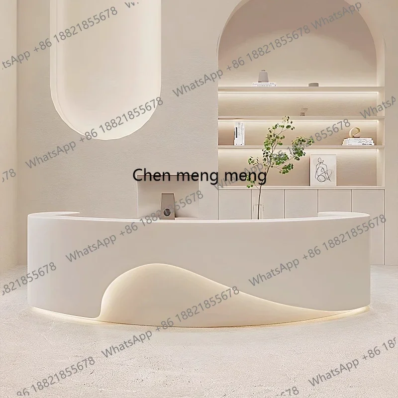 

Luxury Reception Desks home Modern Shelves Unique Welcome Long Desks Organizers Design Simple Escritorio Trendy Furniture Beauty