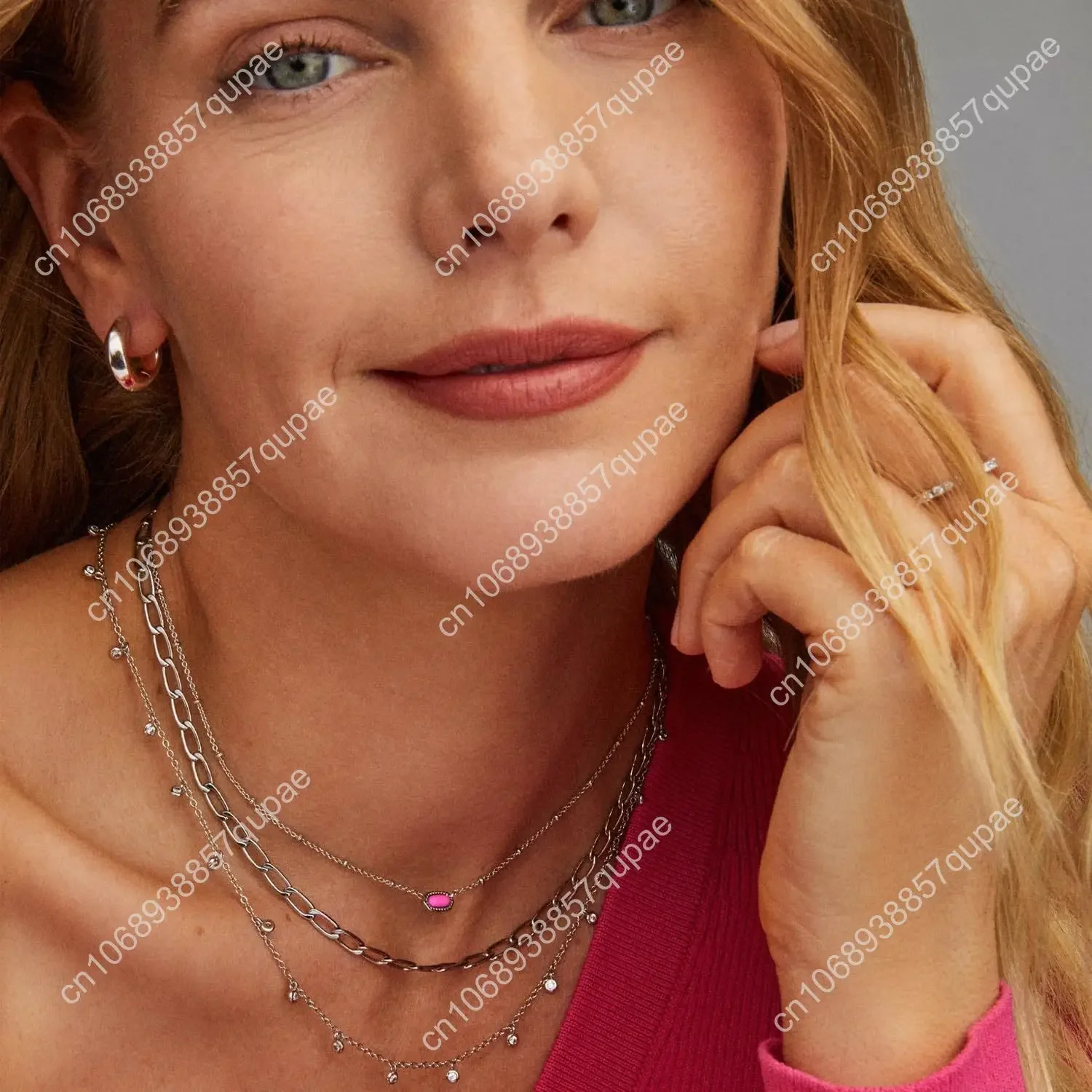 Ожерелье с подвеской из натурального камня и кристаллов, женское модное ожерелье с камнем, гальваника, сохранения цвета, цепочка на ключицу