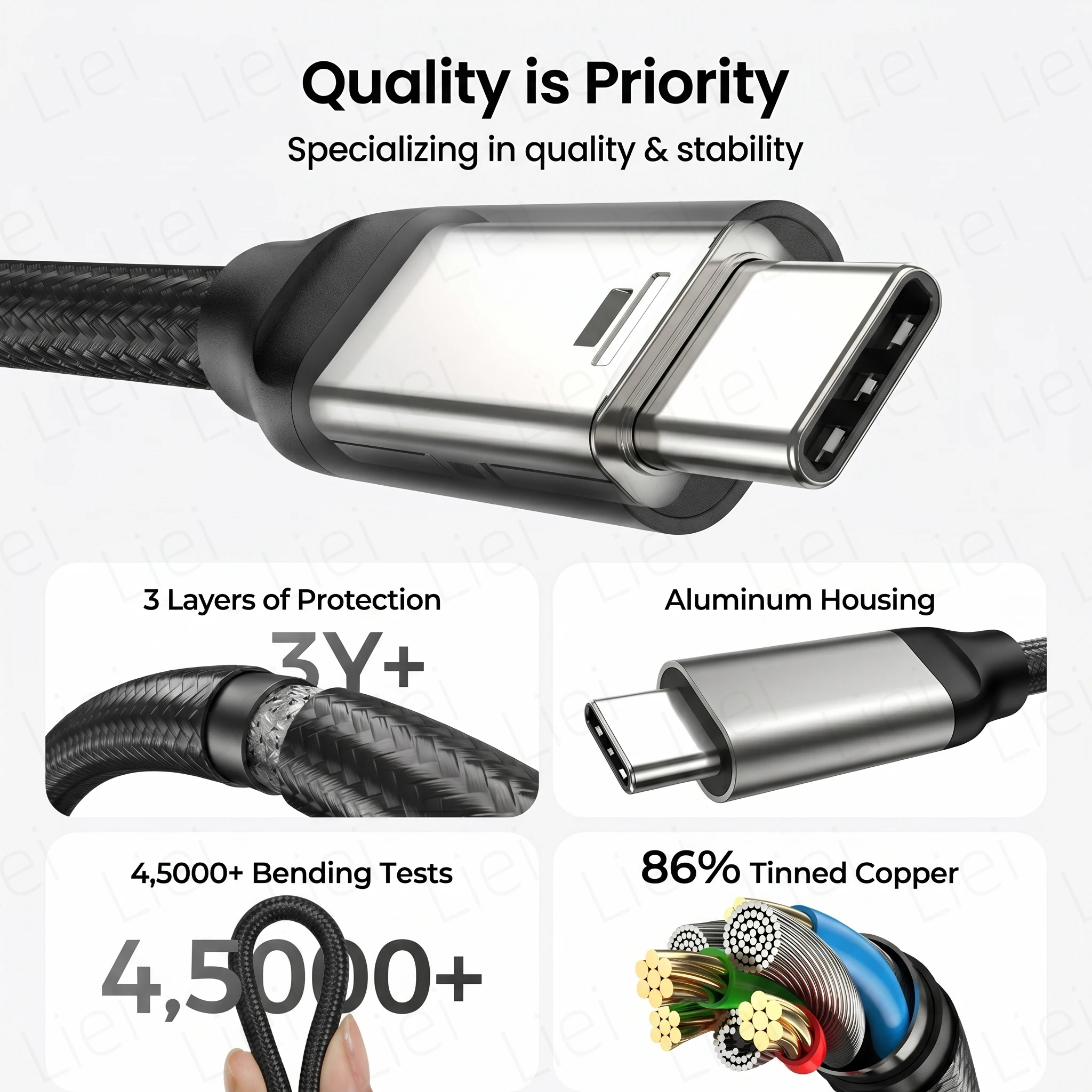Kabel USB-C do monitora 20 Gbps, USB 3.2 Gen2x2, 4K@120Hz, 240W PD, kabel do transmisji danych i ładowania, kabel wideo do monitora przenośnego i laptopa — zdjęcie produktu 5