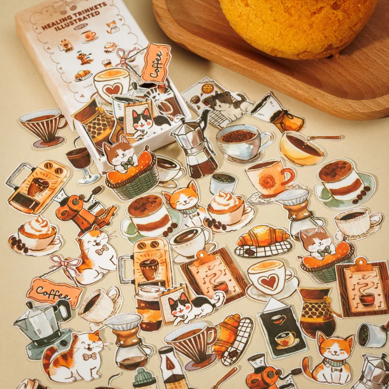 60pcs/1lot Kawaii Stationery Stickers Healing Small Things Illustrated Guide Diary Decorative Mobile Scrapbooking Craft