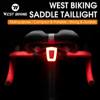 WEST BIKING Bicycle Taillight USB Rechargeable Tail Light 400mAh Bike Rear Light LED 9 Light Mode Saddle Light Cycling Accessory