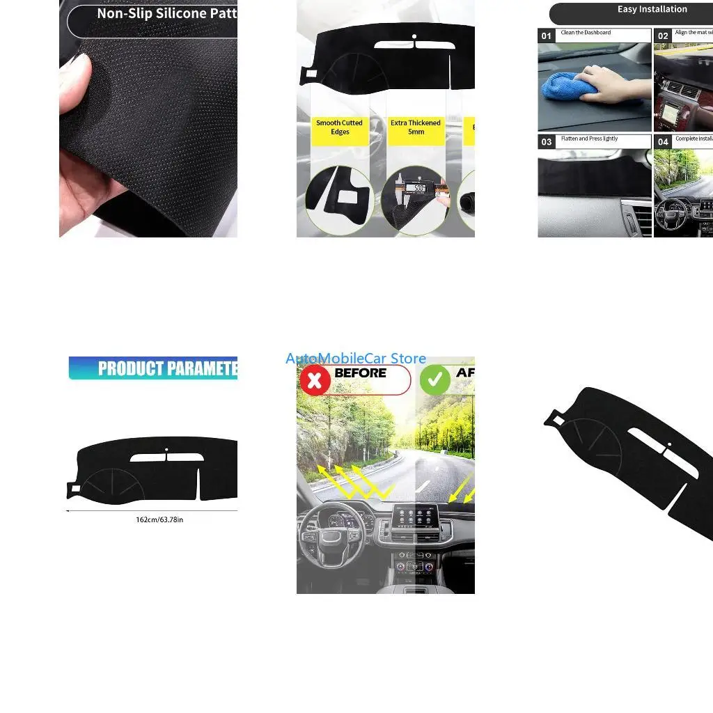 G8TE Car Instrument Panel Cover Mat for Selected 2007-2014 Vehicles
