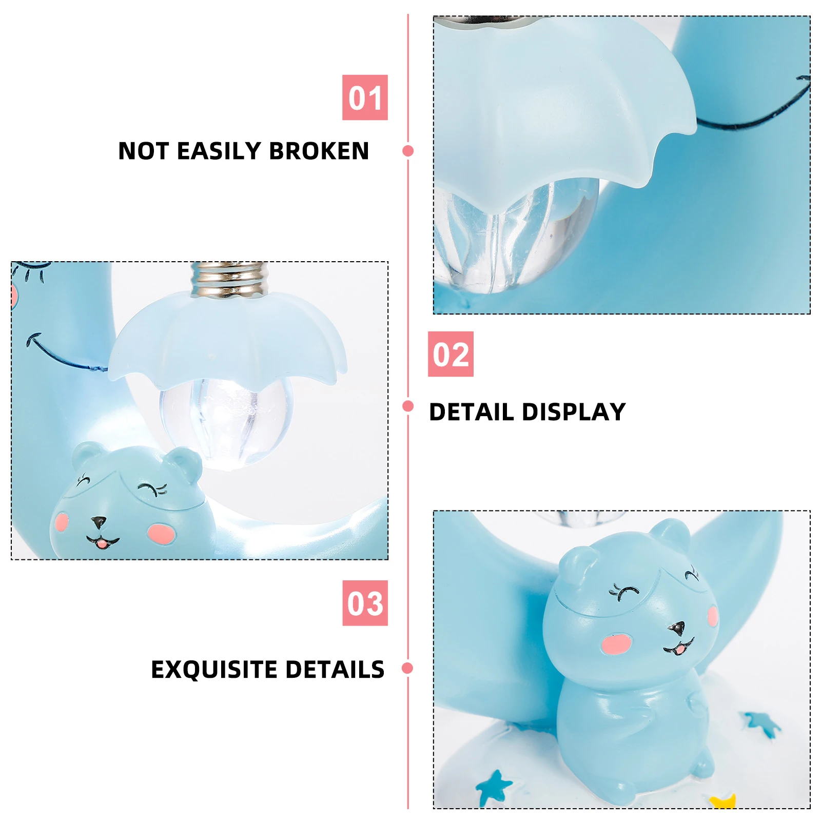 

Resin Moon Light Cartoon Animals Blue Hamster Baby nament Cartoon Nursery Lamp Desk Lamp Kids Room Decor Gifts