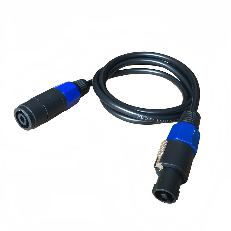 1.5m Nl4 Speaker Cable (Male to Female Audio Connection Cable) Ohm-Head Cable, Speakon Speaker Cable, 4-Core Professional Audio Standard Interface.