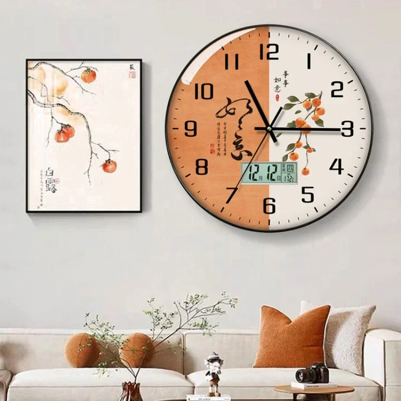 Design Minimalist Clock Wall Digital Vintage Interior Cartoon Cartoon Restaurant Wall Watch Chinese Reloj De Home Decoration