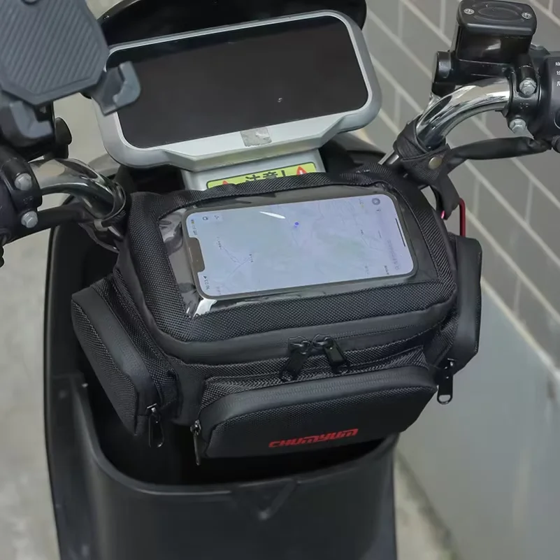Front Motorcycle Bag Touch Screen Waterproof Cycling Navigation Handlebar Storage Waist Bag
