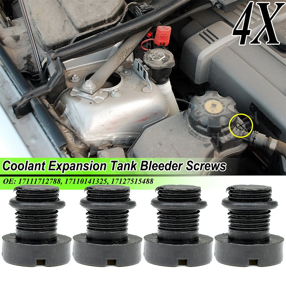 4pcs Radiator Expansion Tank Bleed Screws 17111712788 For BMW E34 E39 E60 E38 E31 Series Replacement Parts
