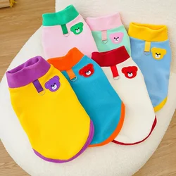 Fleece Pet Dog Vest Jacket Winter Dog Clothes Bear Print Puppy Pullovers Warm Soft Cat Vest Pet Costumes French Bulldog Clothes