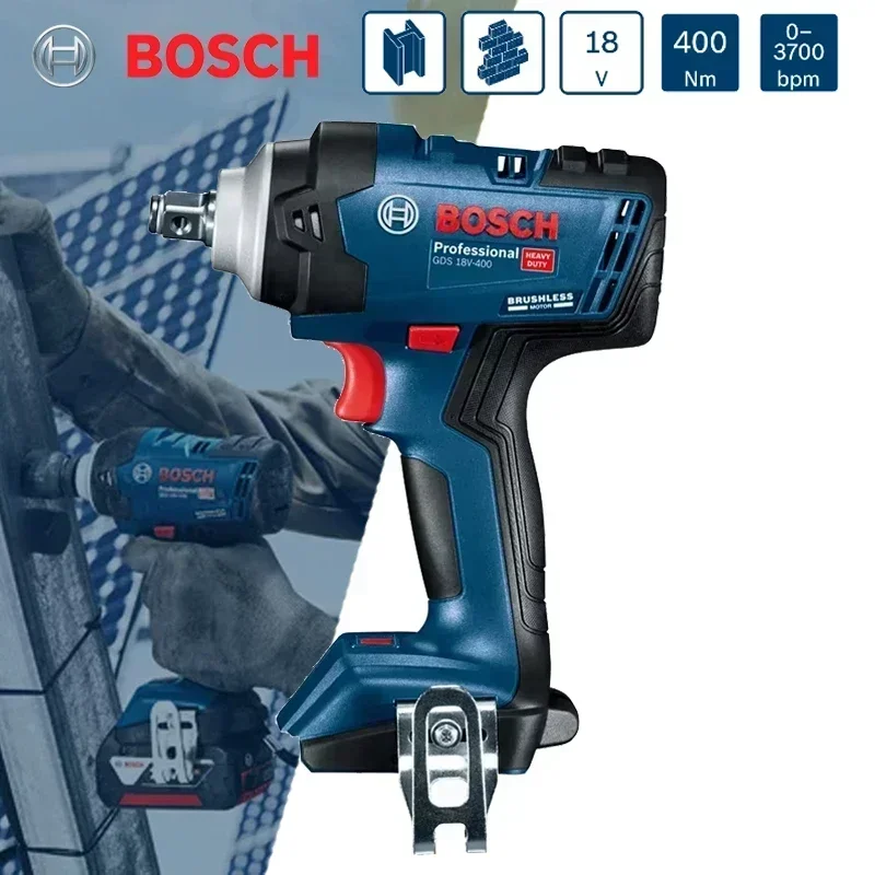 Chave de Impacto sem Fio Ferramenta Bare Brushless Chave Elétrica de Alto Torque Ferramentas Elétricas 18v 400nm Bosch-gds18v400