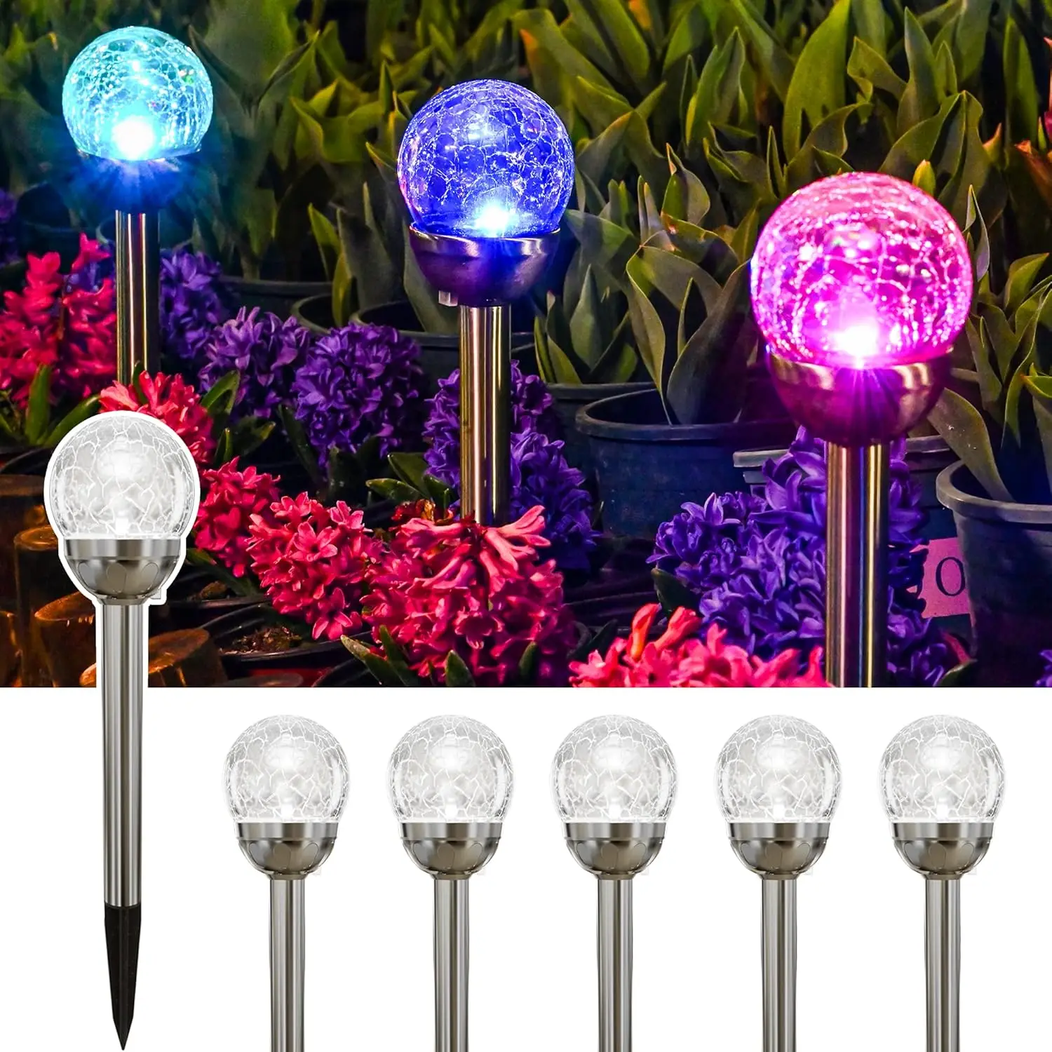 Outdoor Path Fixtures Cracked Glass 2.8in Low Profile Deck Step All Weather Multicolor