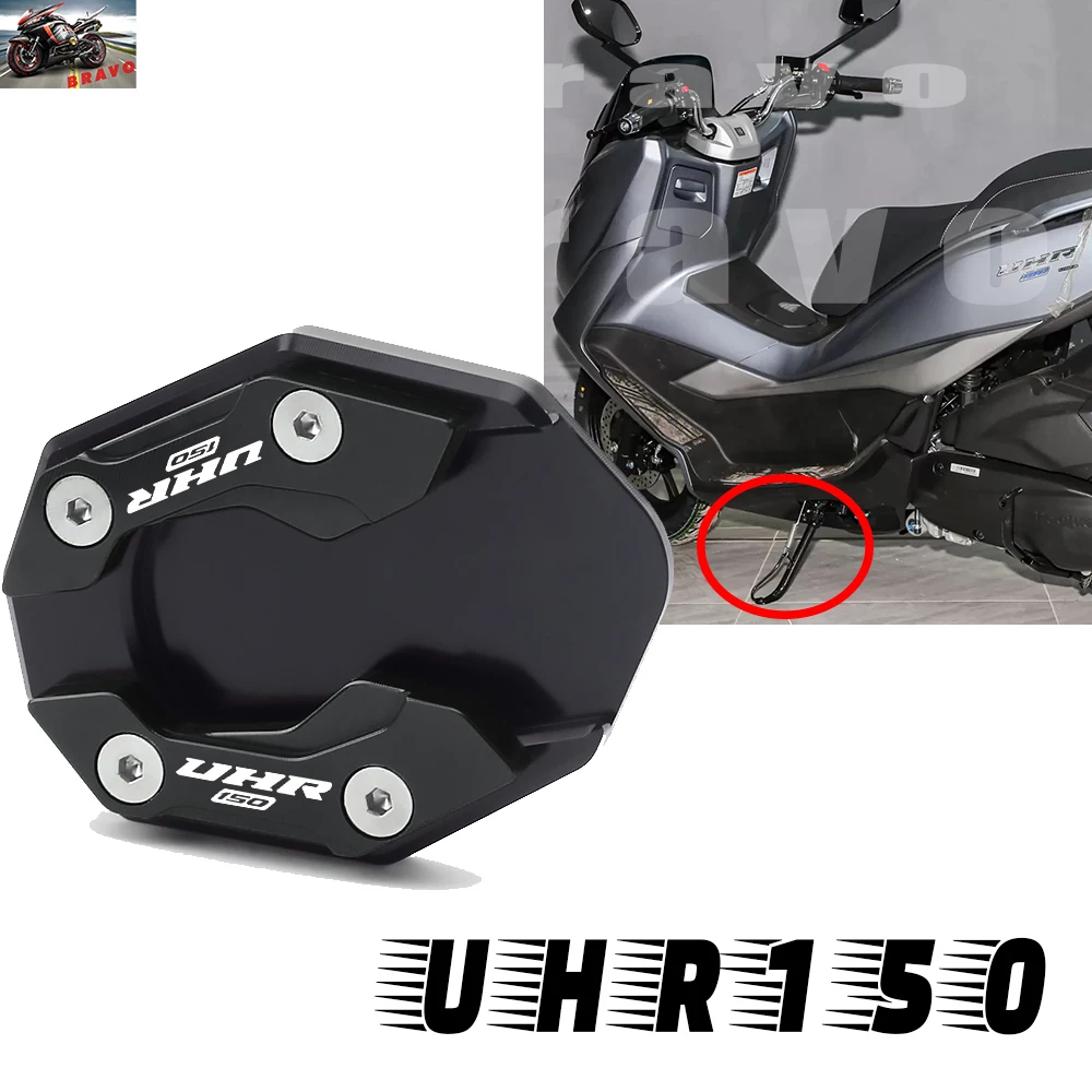 

For Haojue Uhr150 150 UHR Foot Side Stand Extension Plate Kickstand Foot Enlarger Accessories Hot Deal Motorcycle CNC