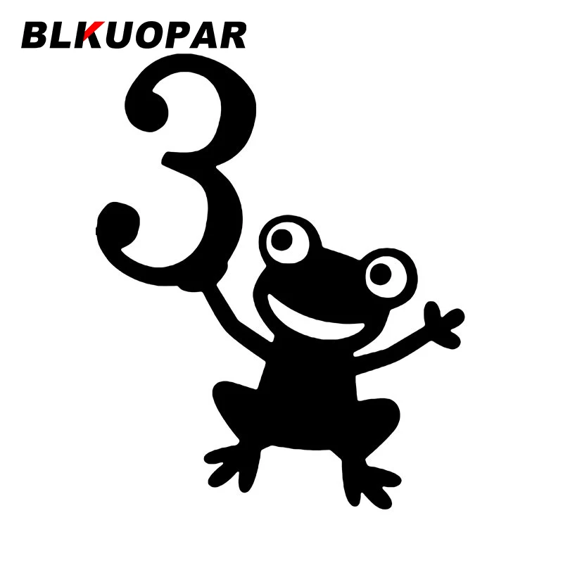 

BLKUOPAR Numbers Frog Car Sticker Fashionable Personality Car Accessories Occlusion Scratch Die Cut Creative Sunscreen Graphics