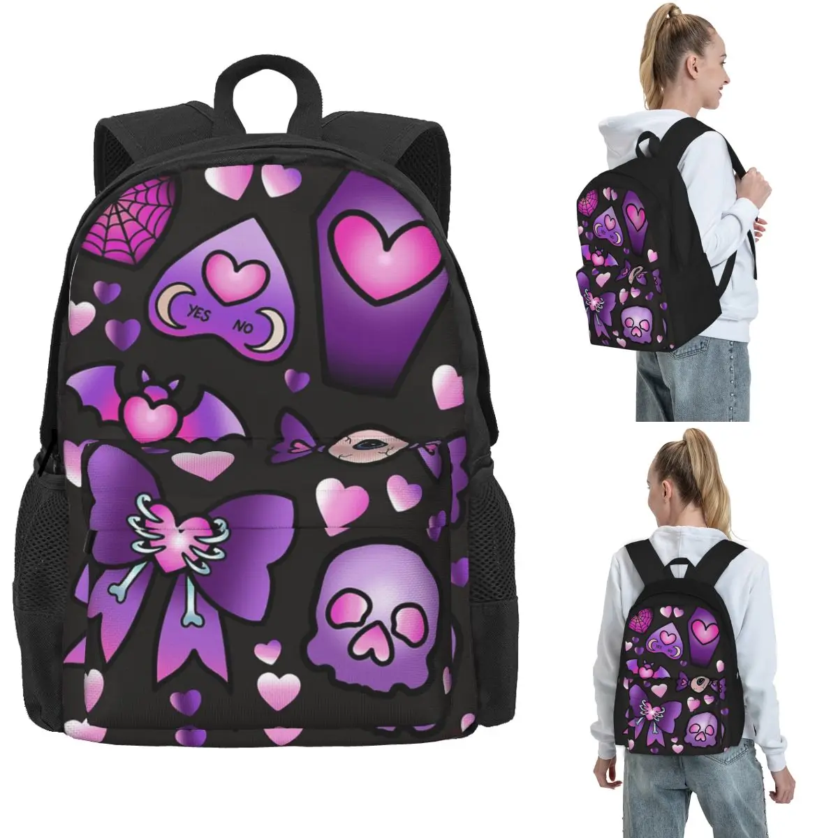 

Goth At Heart - Black Backpack Hot Sale Daypack Large Capacity Kids BookBag School Bag Shoulder Bags for Men Women