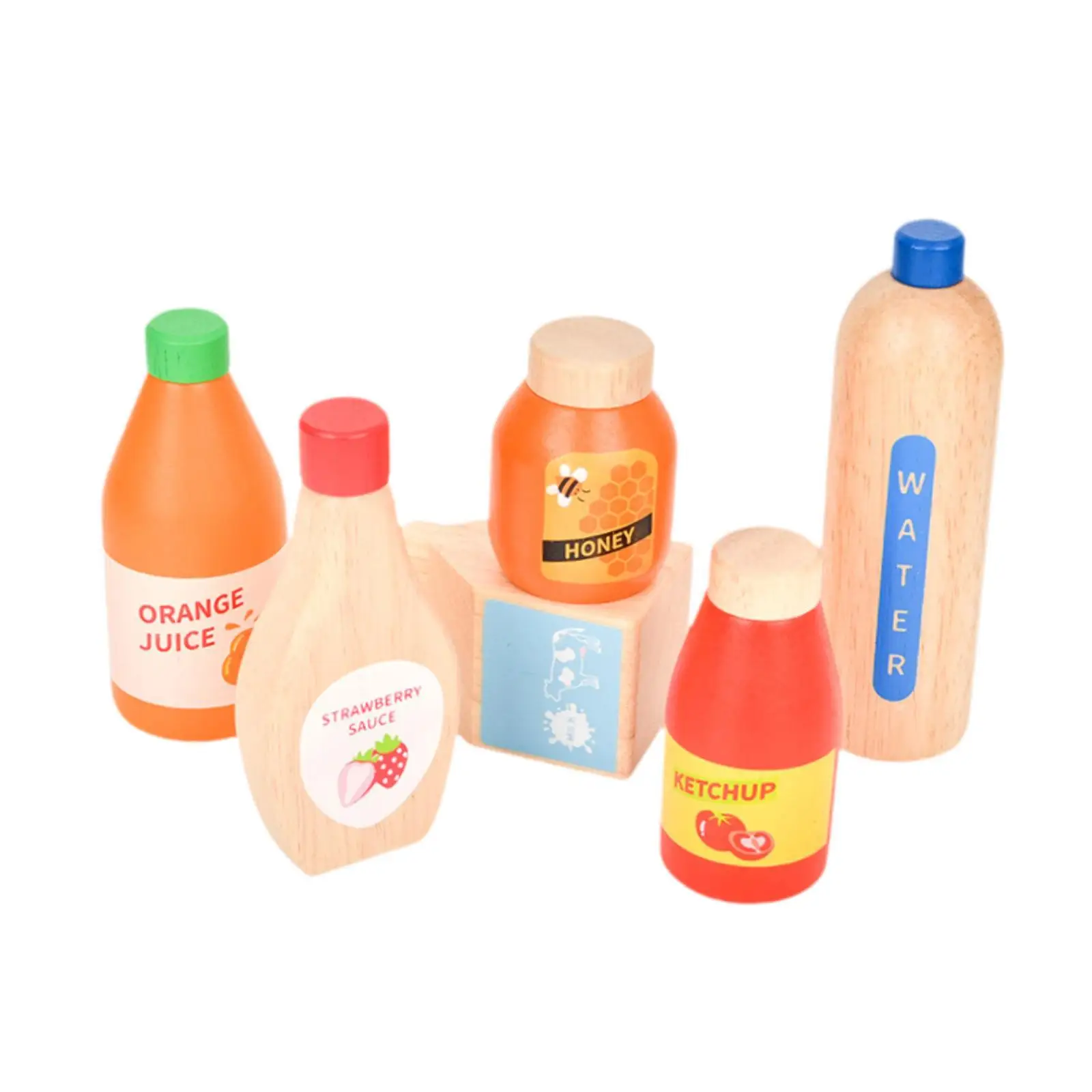 木製食品遊びおもちゃドリンクセットごっこ遊び男の子女の子パーティーの記念品