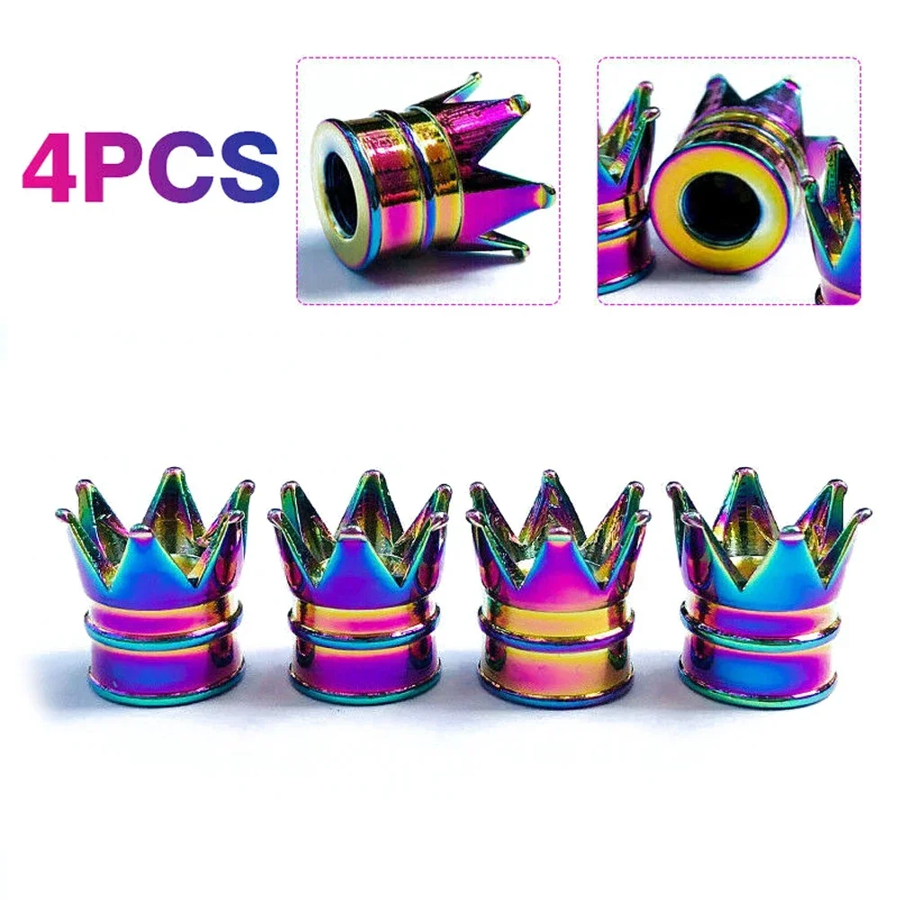 4pcs Universal Wheel Tire Valve Caps Car Motorcycle Bicycle Air Cover Auto Airtight Stem Cover For Crown Styling Car Accessories