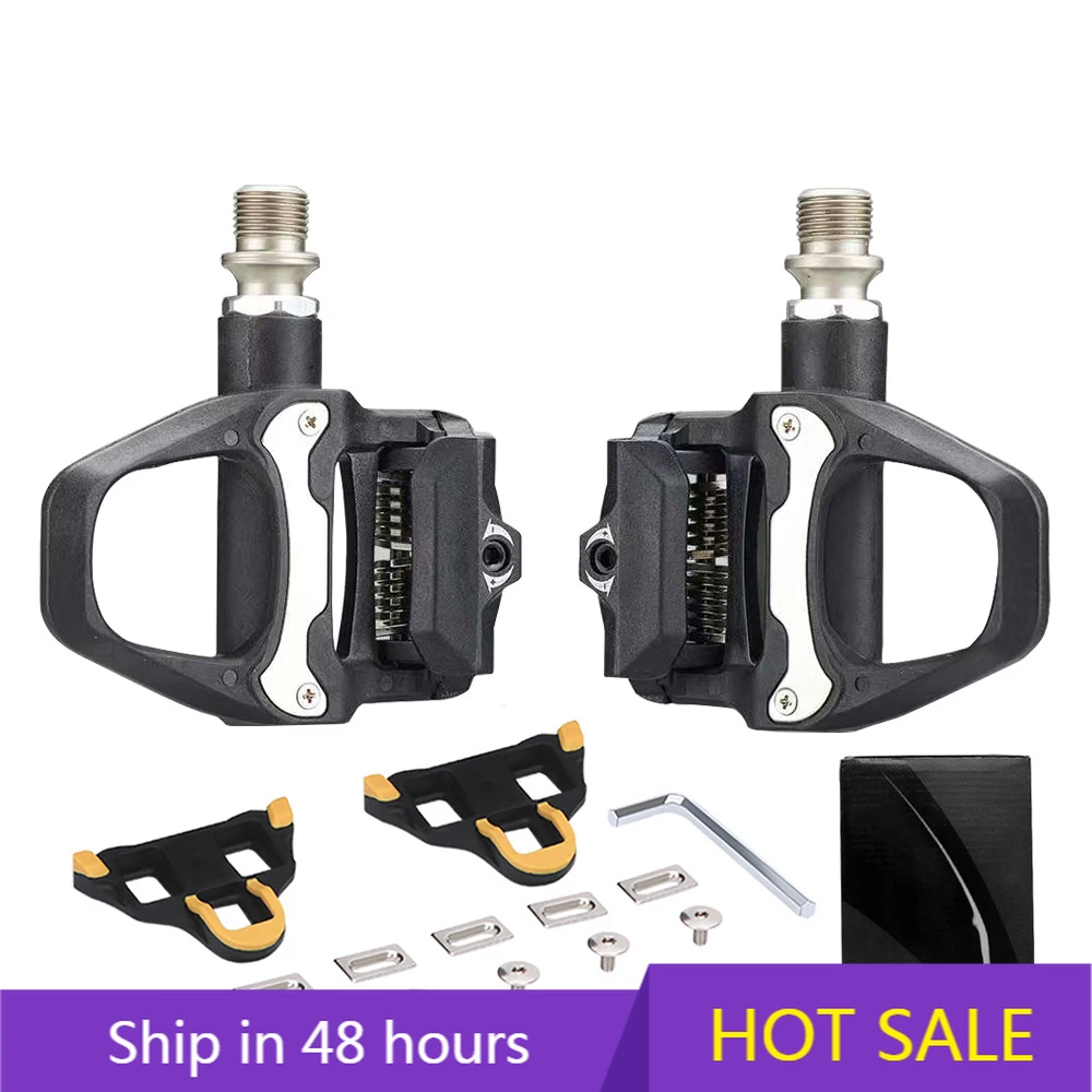

POWER LEAPWholesale Carbon Fiber Road Bike Pedals Adjustable Wide Platform Self-Locking Cycling Pedal Cleats Set for System for
