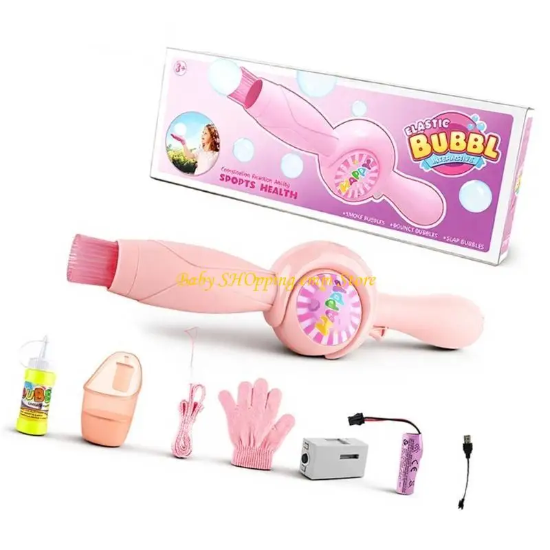 Pistolas burbujas mano 23GD, juguete para niños, varita mágica, fabricante burbujas humo, máquina eléctrica para