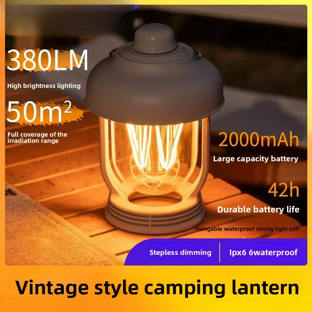 

Camping Outdoor Waterproof Lighting Multifunctional Portable Dimmable Hanging Retro Camping Tent Ambient Light