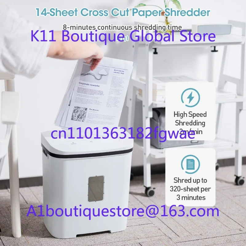 

P4 White Compact Paper Shredder 12 Sheets Cross Cut 4x40mm 20L Suitable for Home and Small Business Office Shredding Waste Paper