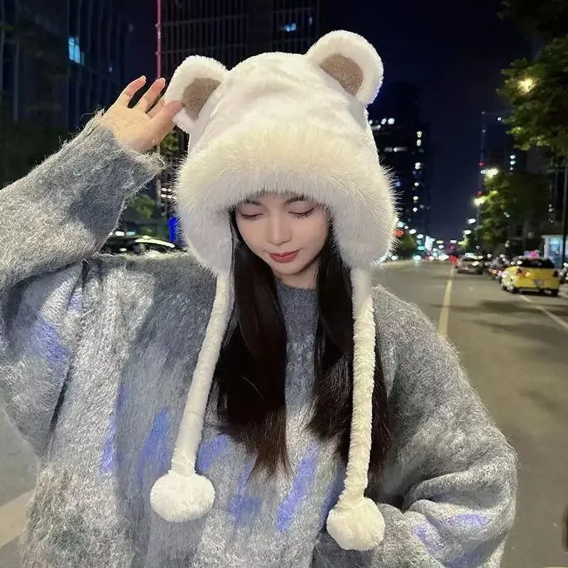 1-4pcs-gorro-de-inverno-com-orelhas-de-urso-macio-e-quente-de-pelucia-para-mulheres-e-meninas-ideal-para-clima-frio-uso-casual-e-presente