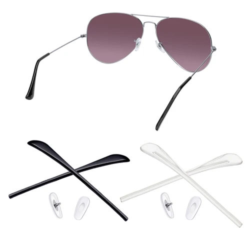 Glintbay Almohadillas de goma de silicona para la nariz y calcetines para RayBan Aviator RB3025 55 mm 58 mm 62 mm Gafas de sol - Múltiples opciones