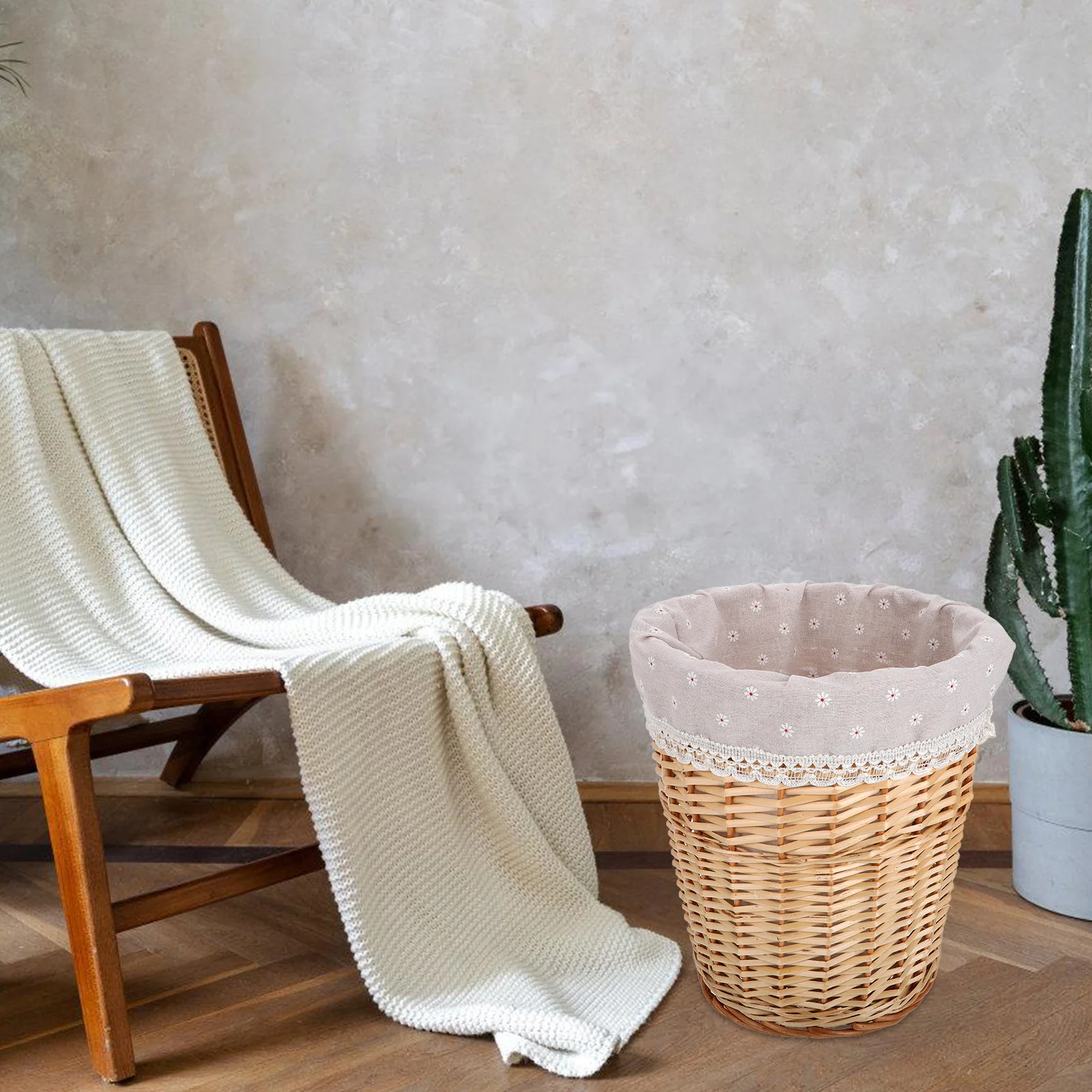 

Woven Rattan Laundry Basket Beige Large Capacity Dirty Clothes Hamper Storage Bin For Home Organizer Towels Space Saving Wicker