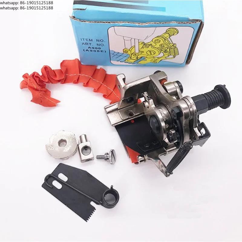 1 Set Metal Ruffler Presser Attachment Foot Industrial Sewing Machine Spare Part Silver A900 (G900) 4 Stitch and 8 Stitch Cams