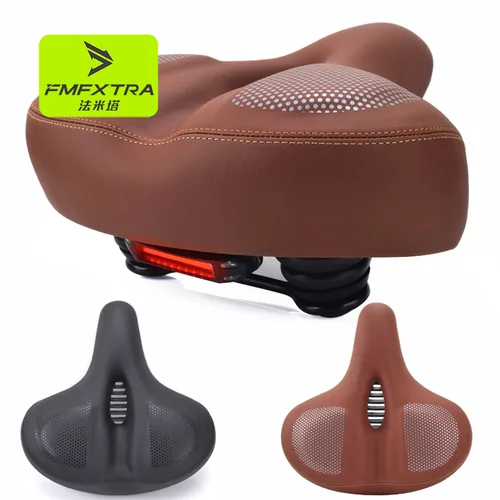 Imagen 2 del producto Asientos de bicicleta para comodidad para hombres y mujeres, cojín de asiento de bicicleta acolchado extra suave y de gran tamaño, cómodo sillín de bicicleta grande de montaña