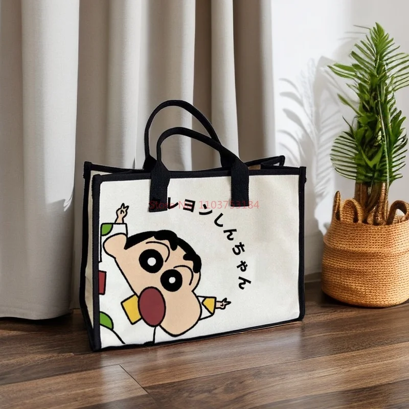 Hot Crayon Shin-chan Cartoon Cute Japan Dirty Resistant Canvas Versatile borsa da pendolarismo a spalla singola con grande capacità