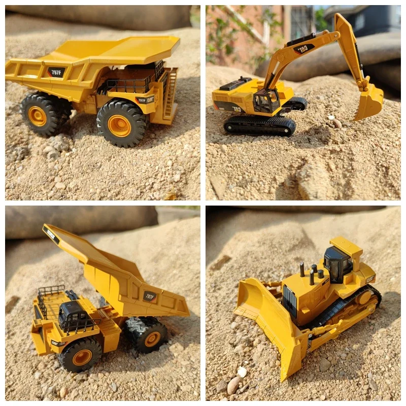 1:100 CAT Die Casting Alloy Model Truck Excavator Dumptruck Bulldozer Toy Car Boy Gift