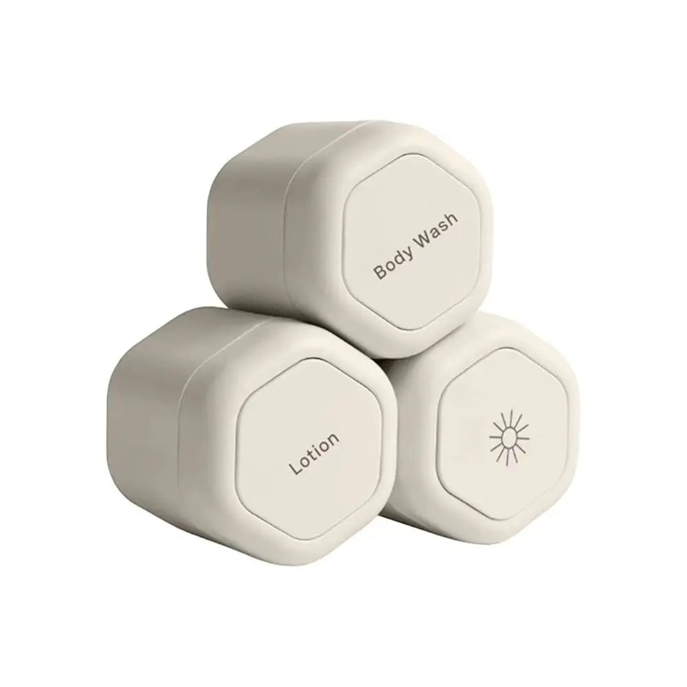 Pots d'échantillon vides, conteneurs de voyage, Capsules de voyage magnétiques rechargeables anti-fuite, avec couvercles, Pot de maquillage, 3 pièces