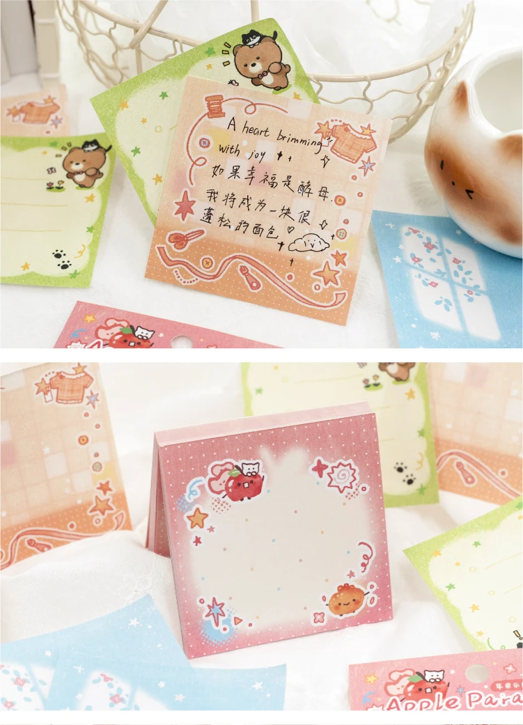 Journal GO 100 Blatt Kawaii-Themen-Notizblöcke, 100 Blatt Niedliche Illustrations-Notizpapiere zum Schreiben, Journaling, für Planer & Bastelarbeiten – Detail 12