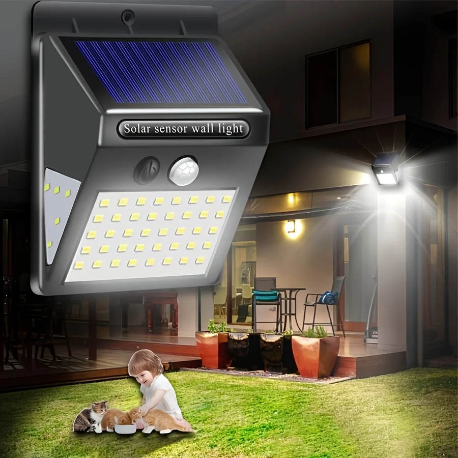 

Суперъяркое Наружное освещение на солнечной батарее, настенное уличное водонепроницаемое освещение с датчиком человека для сада, освещение для улицы, 1 шт.