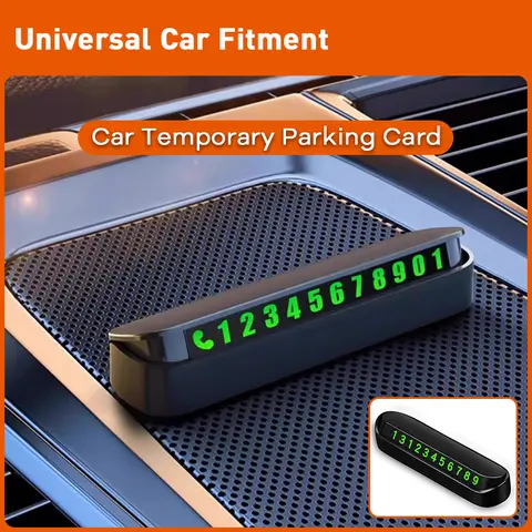 Car Accessories Mini Portable Telephone Number Plate With Switch Phone Number Business Card Temporary Parking Card Plate Summer