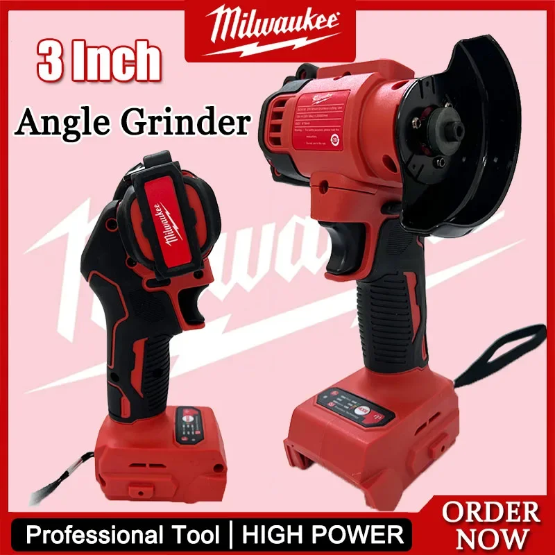 Milwaukee Cordless Angle Grinder 3 Inch Polishing Machine For Milwaukee 18V Battery Mini Diamond Cutting Grinding Cut OFF Tools