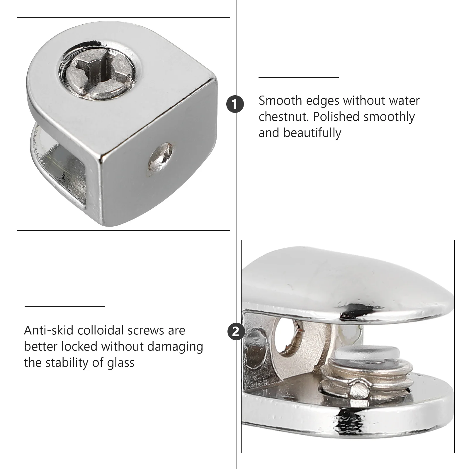 

8Pcs Sturdy Zinc Alloy Glass Clips Elegant Holder for 6-8mm Glass in Wet and Dry Environments Panel Fixing Clamp