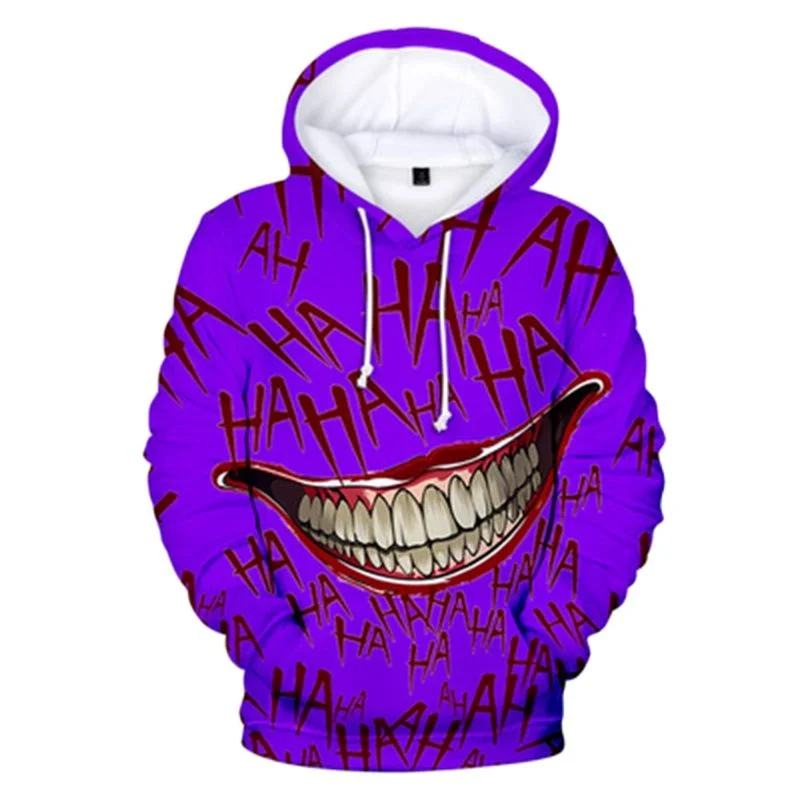 Haha Joker Fashinon 3D Hoodies Men Women Oversized HipHop Casual Hoodie Pullovers Hooded Sweatshirt Tracksuits Coat Kid Clothing