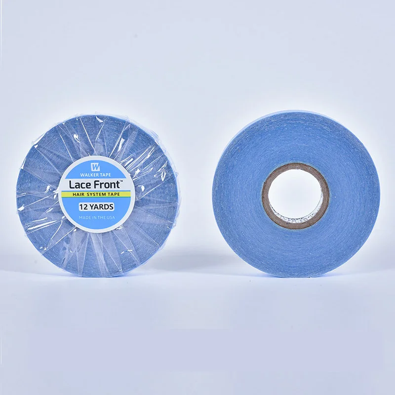 1 Roll 0.8 cm  12/3 Yards Super Hair Blue Tape Double-Sided Adhesive Tape for Hair Extension/Lace Wig/Toupee