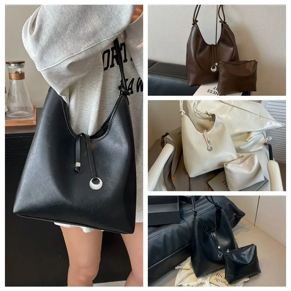 

Модная сумка Y2K через плечо с внутренней сумкой, большая вместительная сумка-хобо из искусственной кожи, женская сумка-тоут из ПУ кожи