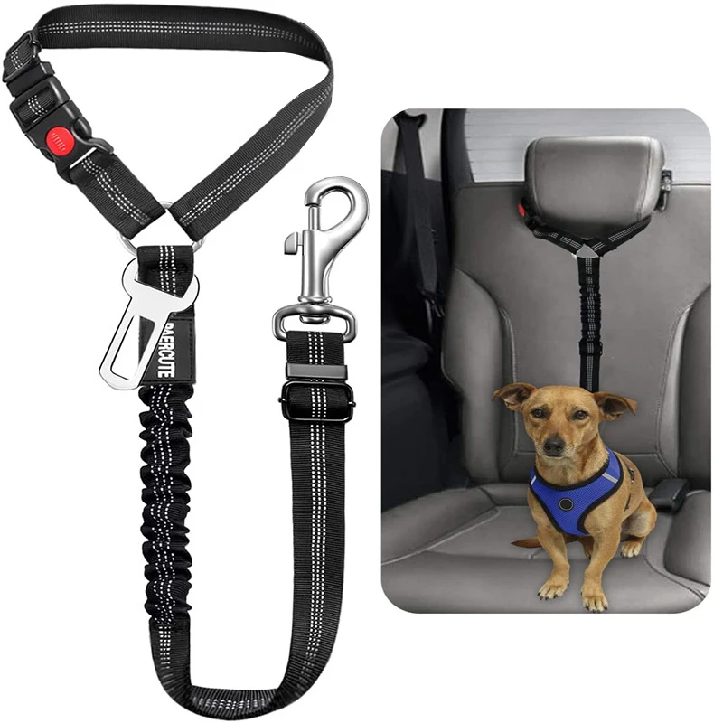 New Solid Two-in-one Dog Harness Leash Pet Car Seat Belt BackSeat Safety Belt Adjustable for Kitten Dogs Collar Pet Accessories