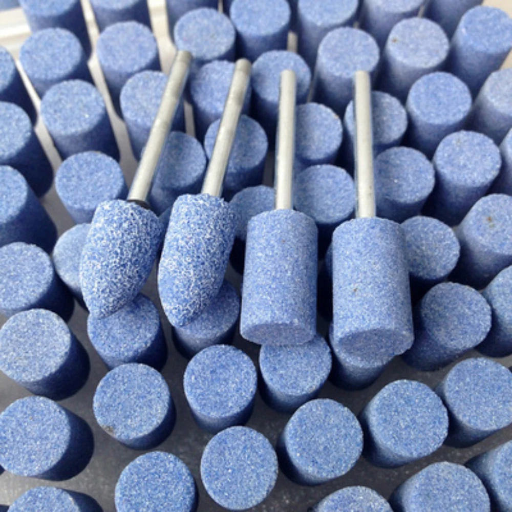 Blue Ceramic Grinding Head / Conical Cylindrical Zirconium Corundum Grinding Wheel Grinding Head /100pcs