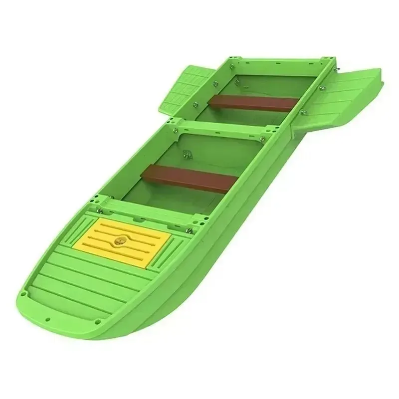 Folding Hard Shell Boat, 3.3m Portable PE Fishing Kayak, 4 Person Unsinkable Skiff, Stable Detachable Dinghy, for Lake River Sea