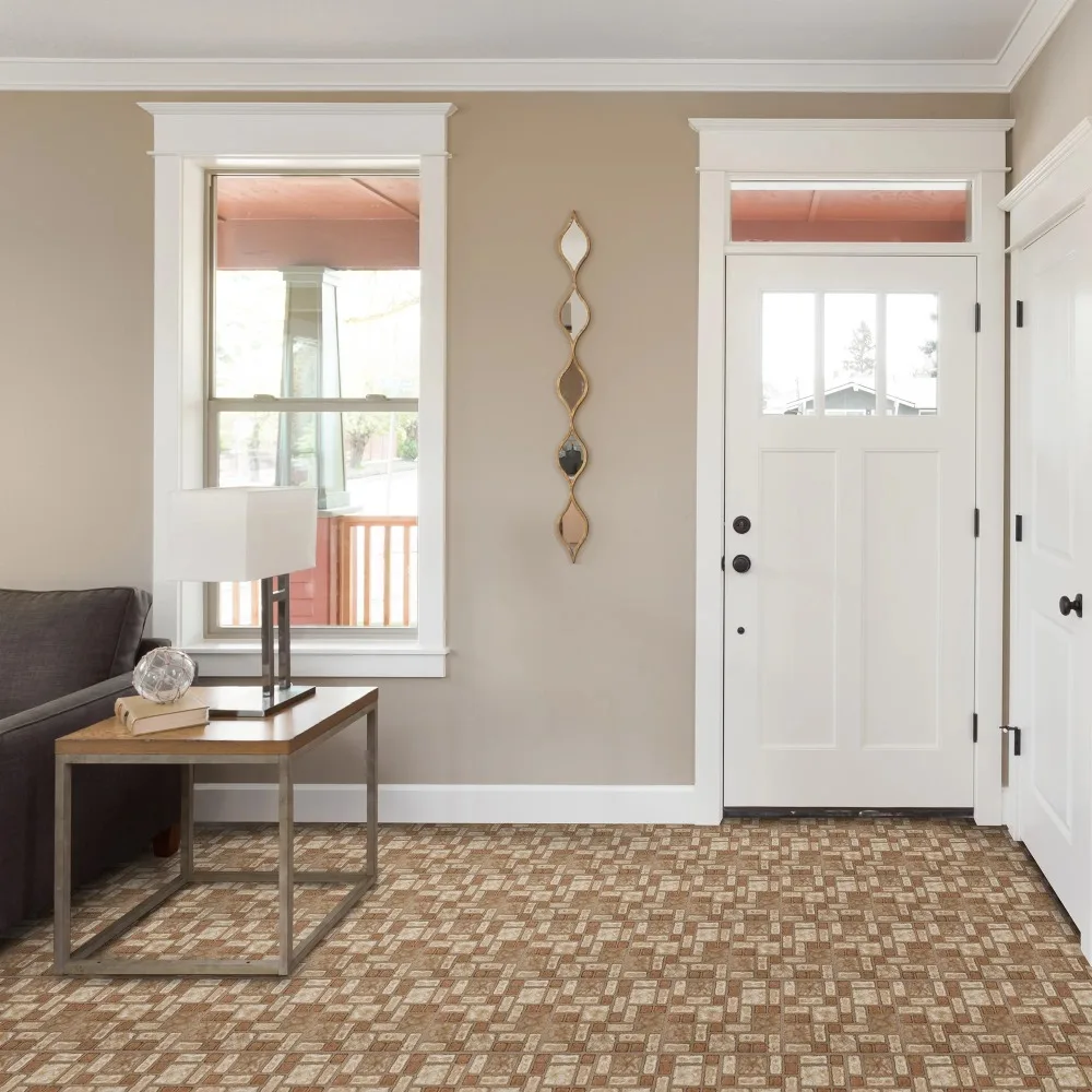 Piastrelle per pavimenti in vinile Peel & Stick – Piastrelle quadrate autoadesive 12x12 pollici (confezione da 9, 9 mq. Piede) – Modello a mosaico di ciottoli di facile installazione