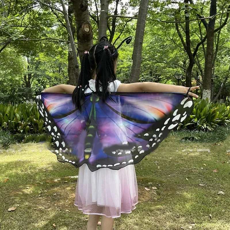 Capa mariposa Hada para niñas Halloween, 13 colores, 118x48cm, accesorio vestuario, Cosplay, ropa ropa