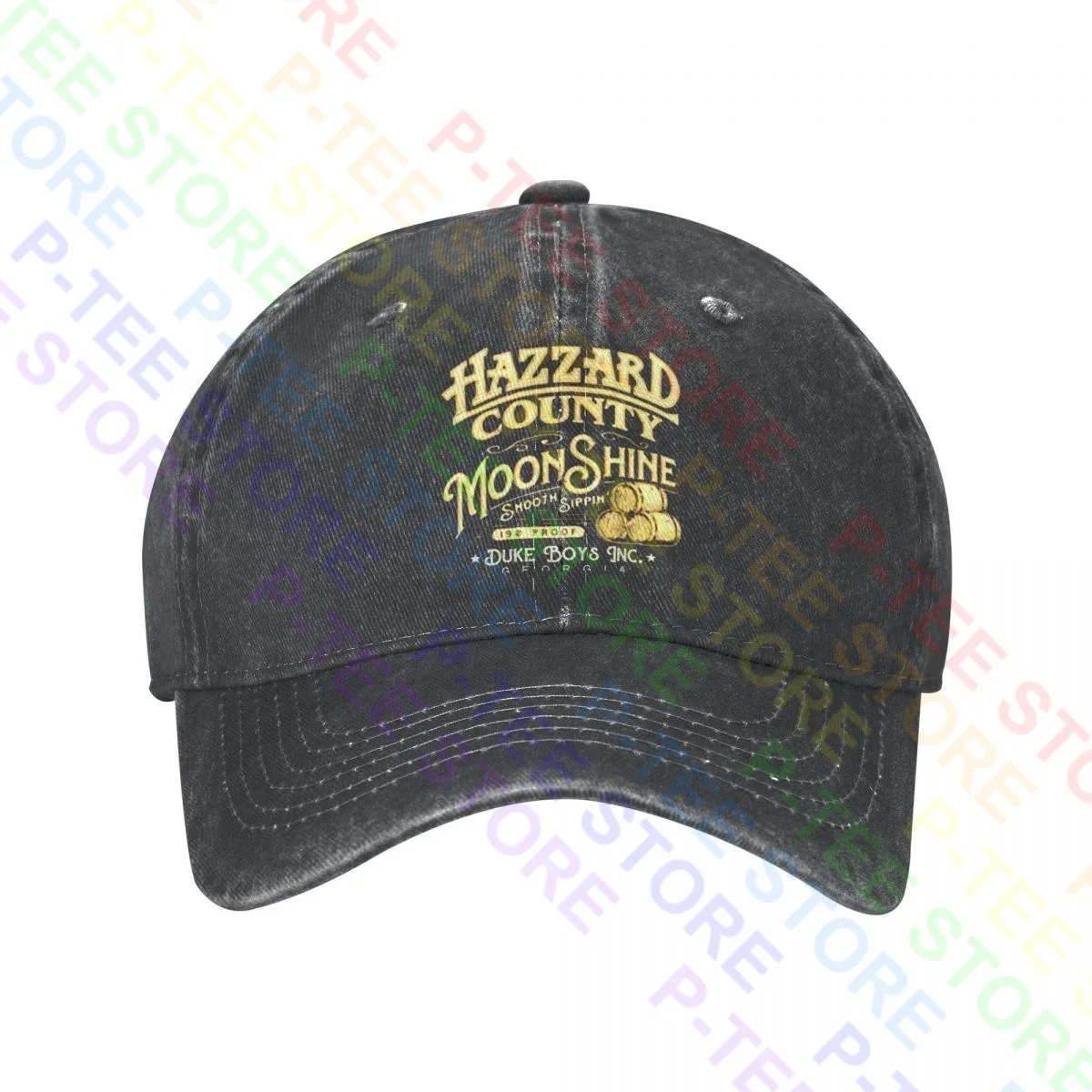 Hazzard County Moonshine Smooth Sipping Washed Denim Baseball Cap Trucker Hats Top Adjustable